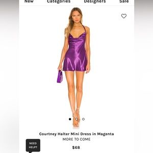 Revolve purple halter mini dress